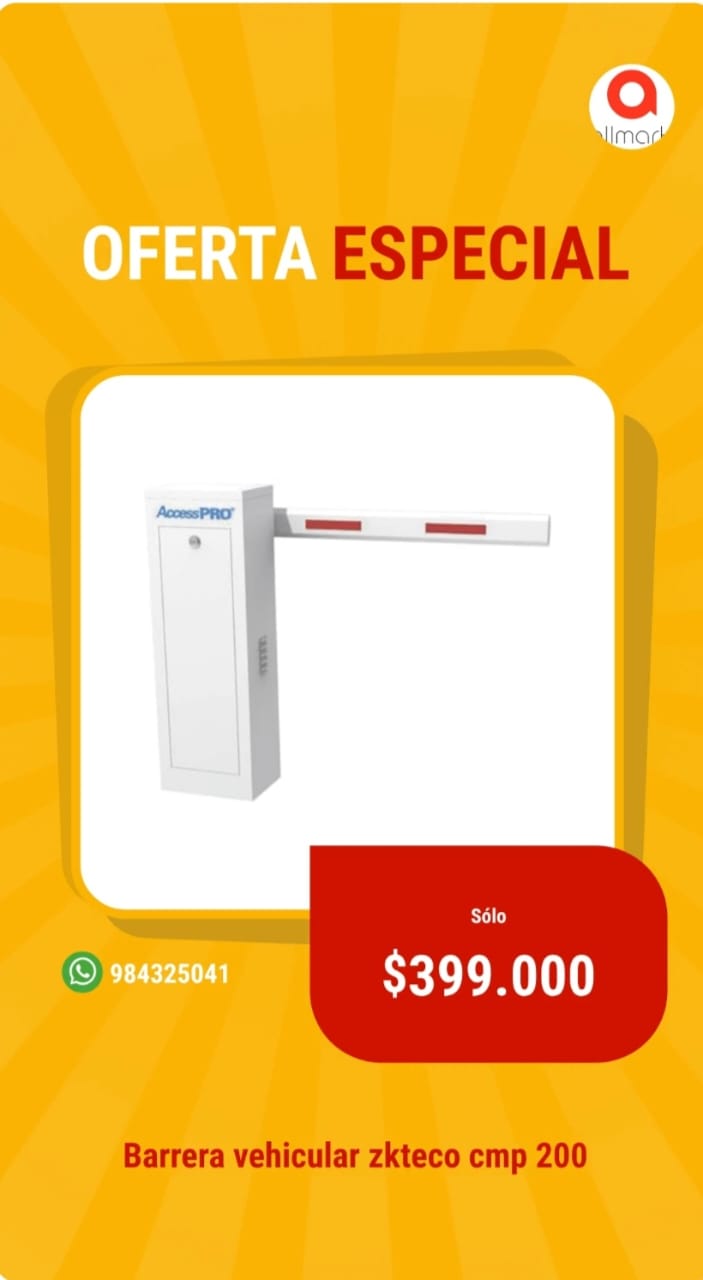 Barrera Vehicular ZKTeco Derecha con Pluma Telescópica de 4.5 metros – CMP200-4,5