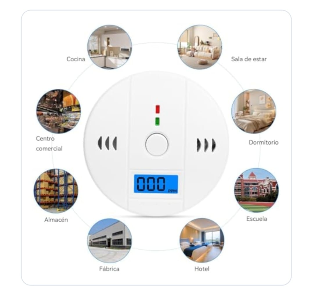 Alarma Detector De Gas Y Humo Monoxido De Carbono