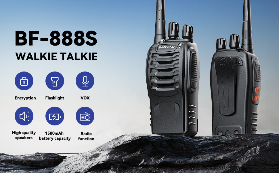 Radio Transmisor Portátiles Walkie Talkie Bf-888s Baofeng Color Negro